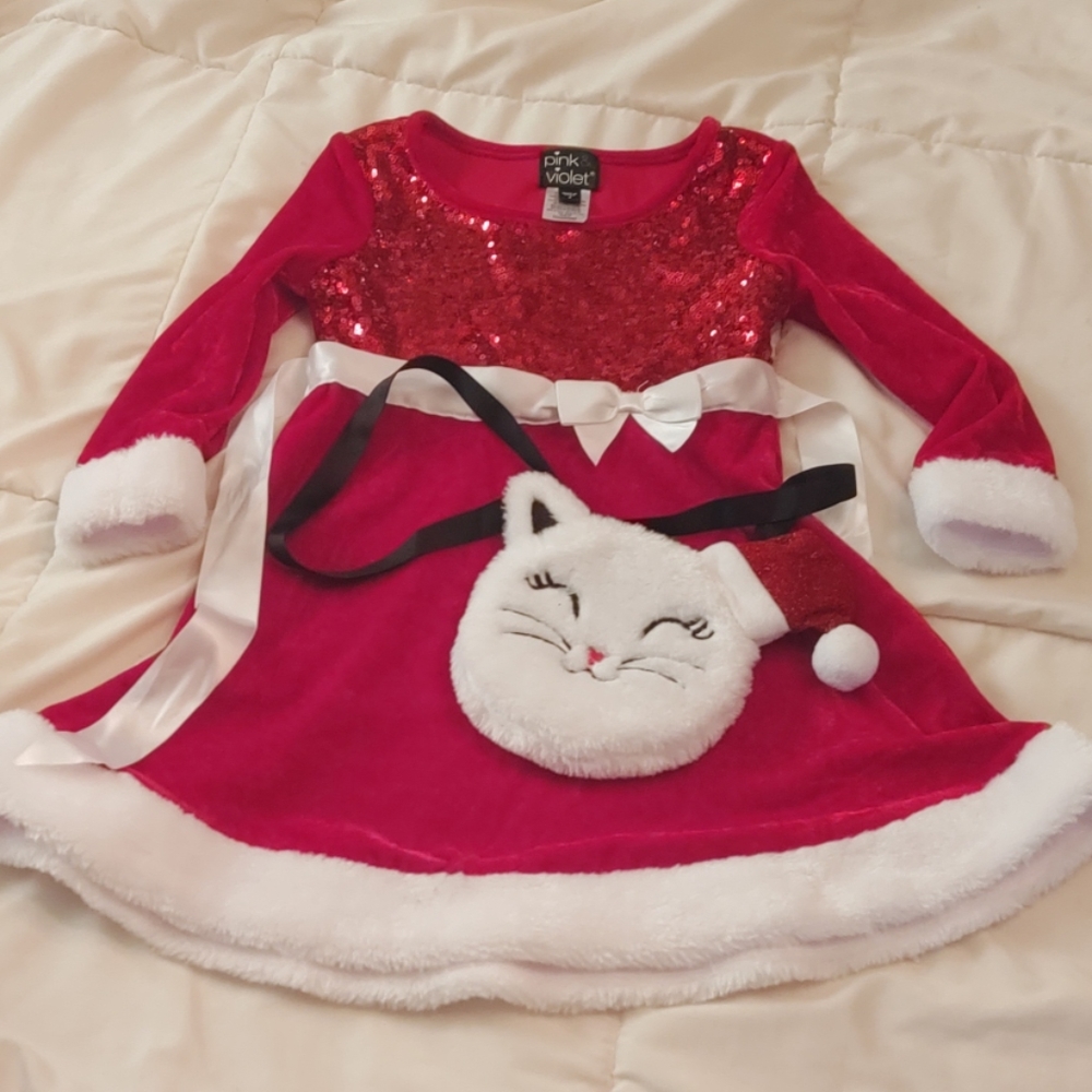 Pink and Violet Ranta Sequin Dress and Purse, Size